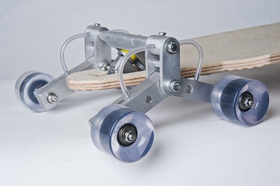 Скейтборд, который сможет мягко спускаться по ступенькам