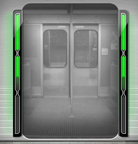 Двери в поездах метро предупреждают о закрытии сигнальными огнями